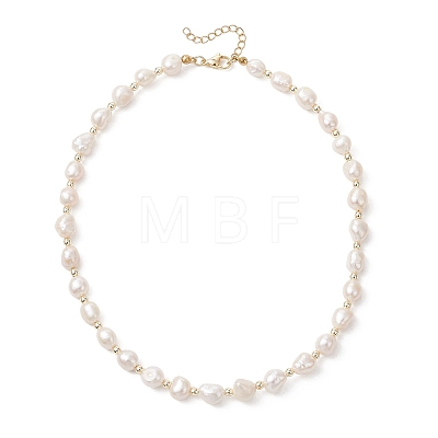 Natural Cultured Freshwater Pearl Two Sides Polished Beaded Necklaces NJEW-JN05731-1