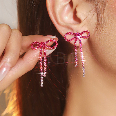 Brass Rhinestone Stud Earrings FS-WG4CB7C-07-1