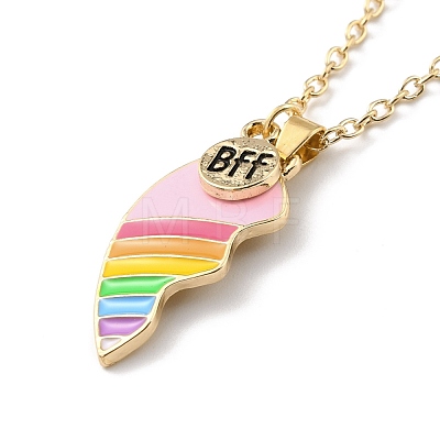 BFF/Best Friends Forever Alloy Pendant Necklaces X-NJEW-K124-02C-G-1
