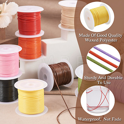  10 Rolls 10 Colors Waxed Polyester Cords YC-TA0001-04-1