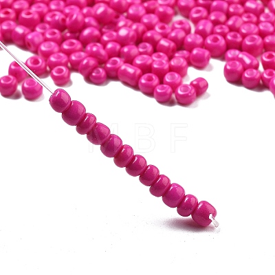 Baking Paint 6/0 Glass Seed Beads SEED-S004-Y7-1