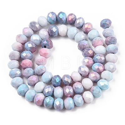 Faceted Electroplated Glass Beads Strands GLAA-C023-02-B06-1
