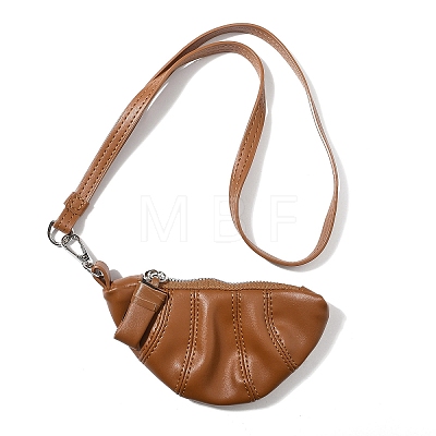 Soft Leather Croissant Clutch Bags AJEW-M043-04C-1