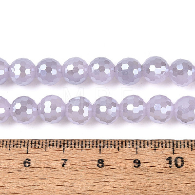 Electroplate Opaque Solid Color Glass Beads Strands GLAA-TAC0009-05B-02-1