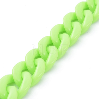 Handmade Opaque Acrylic Curb Chains AJEW-JB00662-05-1