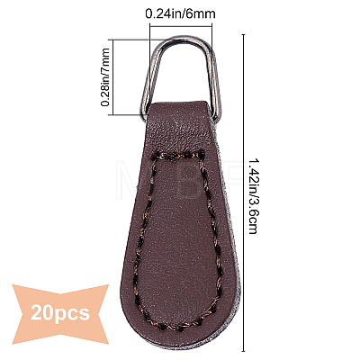Gorgecraft 20Pcs Imitation Leather Zipper Slider AJEW-GF0004-88-1