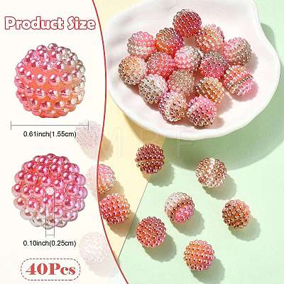 40Pcs Imitation Pearl Acrylic Beads OACR-FS0002-89A-19-1