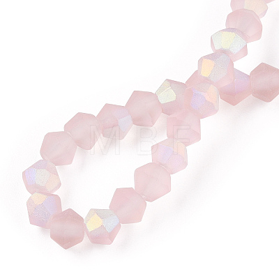 Imitate Austrian Crystal Bicone Frosted Glass Beads Strands EGLA-A039-T3mm-MB26-1