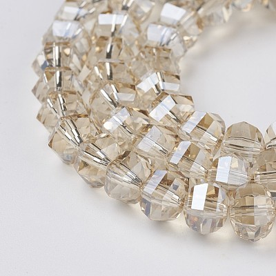 Electroplate Glass Beads Strands EGLA-L012-A-PL02-1