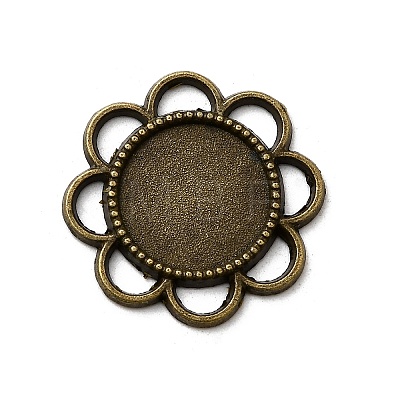 Flower Alloy Cabochon Settings PALLOY-N0088-33AB-NF-1