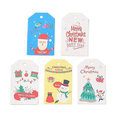 50Pcs Christmas Theme Paper Printed Gift Tags CDIS-H007-07-1