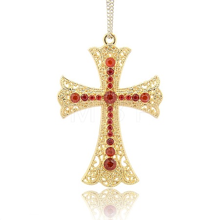 Golden Plated Alloy Cross Big Pendants ALRI-J026-21G-1