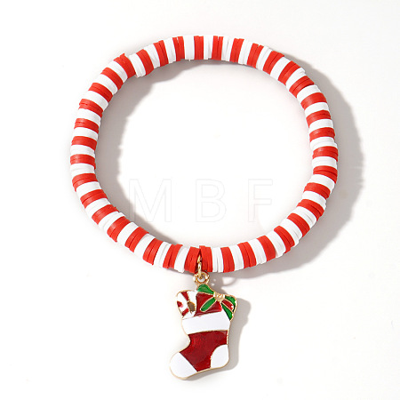 Christmas 304 Stainless Steel Enamel Charm Bracelets ZQ4442-13-1