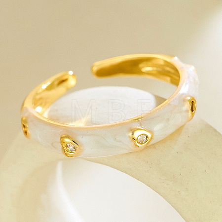 Brass Rhinestone Open Cuff Rings WG9E845-03-1