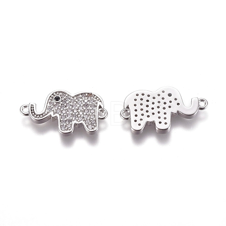 Brass Micro Pave Cubic Zirconia Normal Links ZIRC-K081-93P-02-1