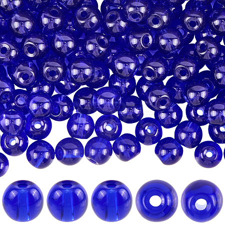 250Pcs Glass Round Beads GLAA-SP0001-49B-1