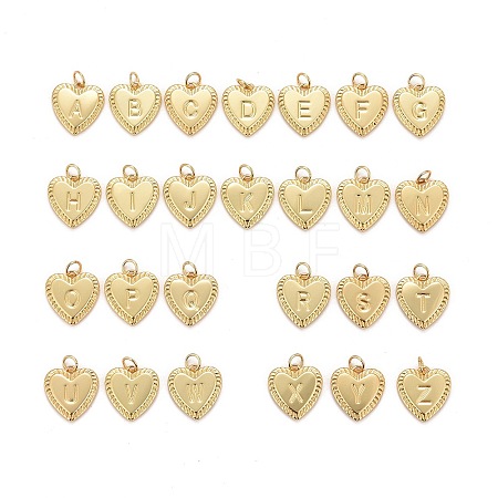 26Pcs 26 Styles Brass Initial Pendants KK-E260-01G-NR-1