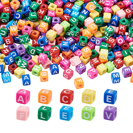Mixed Color Acrylic Enamel Beads SACR-TA0001-08-1