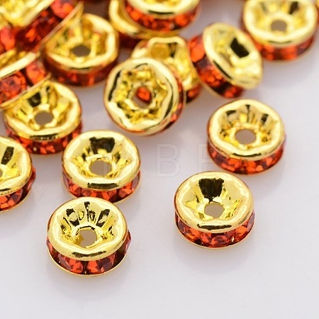 Brass Rhinestone Spacer Beads RB-A014-Z6mm-20G-1