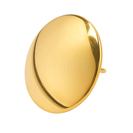 Flat Round 304 Stainless Steel Stud Earrings BW0286-2-1