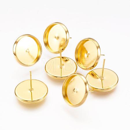 Brass Ear Studs Settings IFIN-Q005-G-1