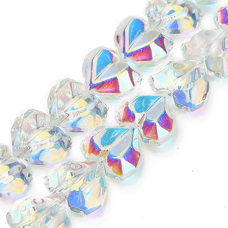 Electroplate Transparent Glass Beads Strands EGLA-B012-AB01-1