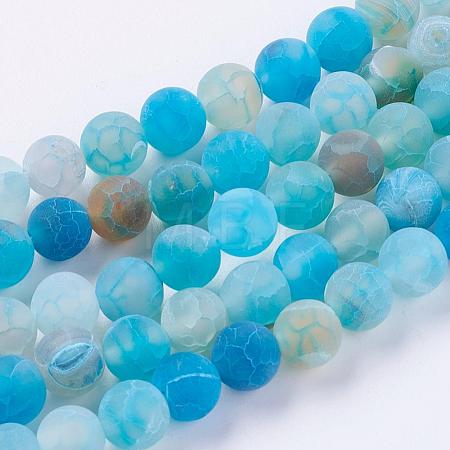 Natural Weathered Agate Beads Strands X-G-G589-8mm-14-1