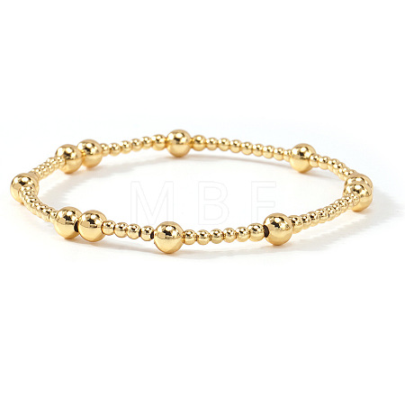 Brass & Glass Beads Stretch Bracelets LM8545-3-1