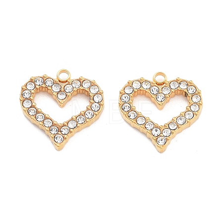 304 Stainless Steel Rhinestone Pendants STAS-S131-03G-1
