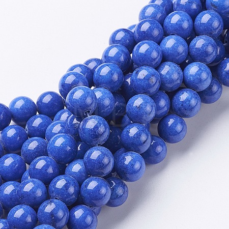 Natural Mashan Jade Round Beads Strands G-D263-10mm-XS08-1