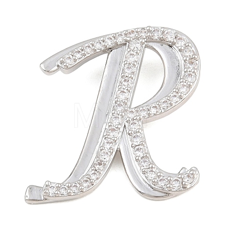 Brass Micro Pave Clear Cubic Zirconia Pendants CU-CBA8481-01P-R-1
