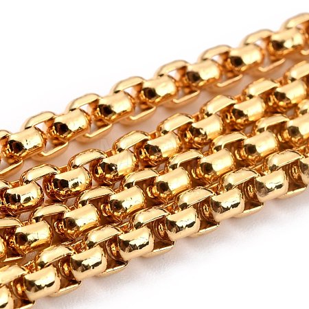 3.28 Feet Eco-friendly Spray Painted Handmade Brass Box Chains X-KK-J276-17-P23-1