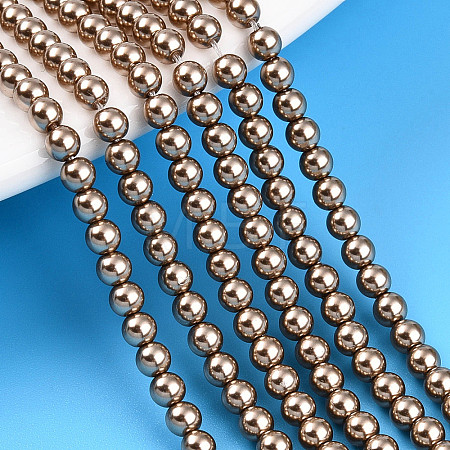 Baking Paint Pearlized Glass Pearl Bead Strands HY-N002-3mm-A06-1