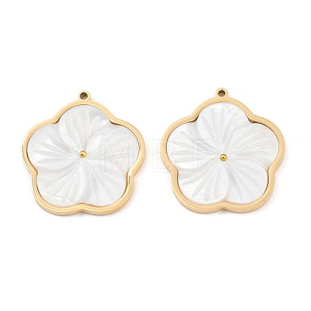 Natural White Shell Pendants STAS-C158-07B-G-1