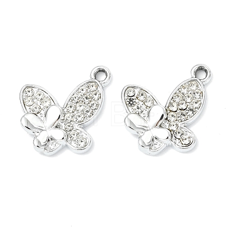 Animal Theme UV Plating Alloy Crystal Rhinestone Pendants ALRI-T012-07J-P-1