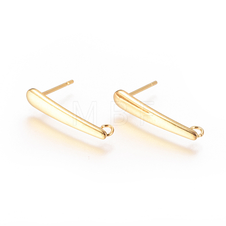 304 Stainless Steel Ear Stud Components STAS-F227-20B-G-1