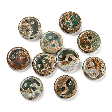 Natural Agate Yin-yang Beads G-Q006-04A-1