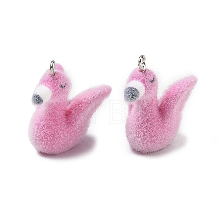 Flocking Opaque Resin Pendants RESI-F064-A19-1