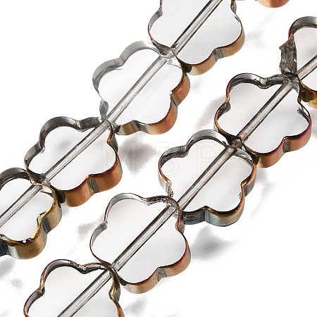 Electroplated Transparent Glass Beads Strands GL-CBA98F0-07A-1