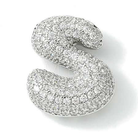 Rack Plating Brass Cubic Zirconia Pendants KK-S378-02P-S-1
