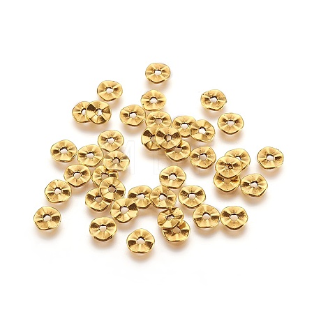 Tibetan Style Wavy Spacer Beads TIBEB-A101871-AG-FF-1