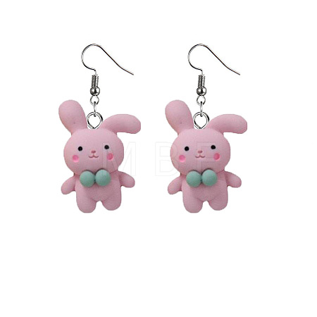 Stainless Steel Resin Dangle Earrings FS-WG090EB-02-1