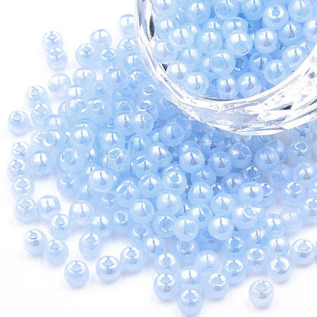 6/0 Imitation Jade Glass Seed Beads SEED-N004-006-13-1