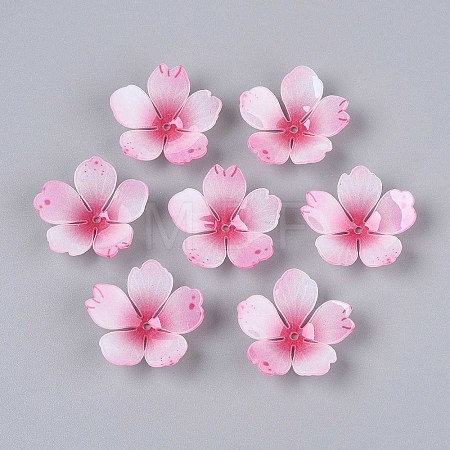 Flower Acrylic Bead Caps X-SACR-T017-51C-1