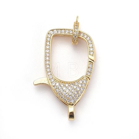 Brass Micro Pave Cubic Zirconia Lobster Claw Clasps ZIRC-F110-94G-04-1