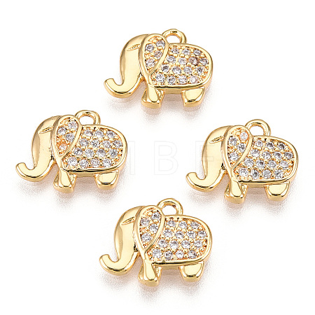 Brass Micro Pave Cubic Zirconia Charms ZIRC-K082-034A-1