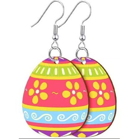 Printed Easter Acrylic Dangle Earrings FS-WG616F7-04-1