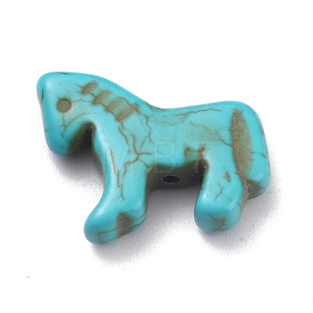 Synthetic Turquoise Dyed Horse Beads G-B015-02-1