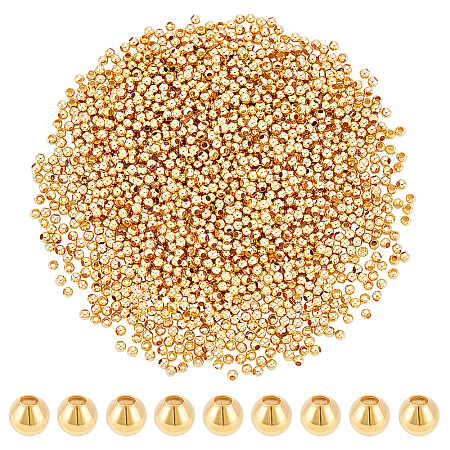 Brass Round Spacer Beads KK-PH0006-40C-1