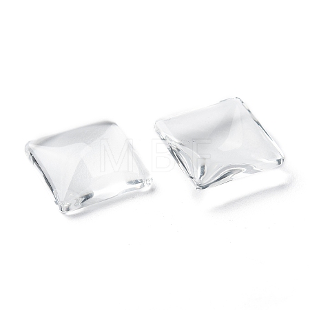Transparent Glass Square Cabochons GGLA-S022-12mm-1